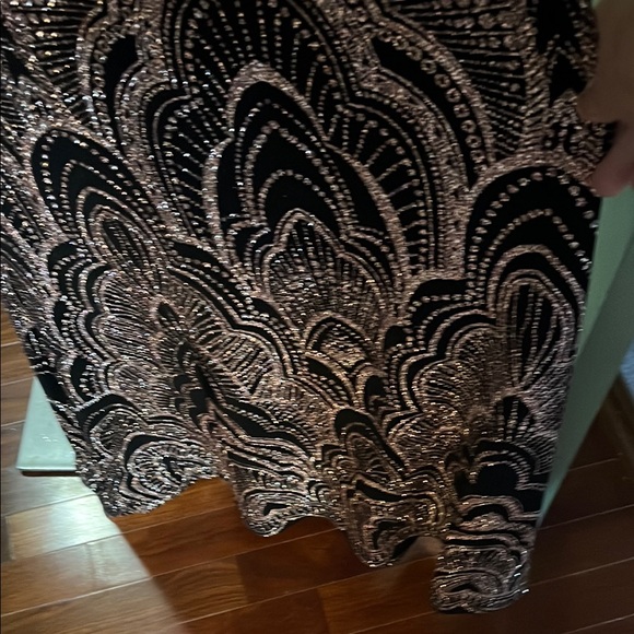 Jump Elegant Black and Bronze glittery formal Dress - stunning-Sz 7/8 - Picture 7 of 13